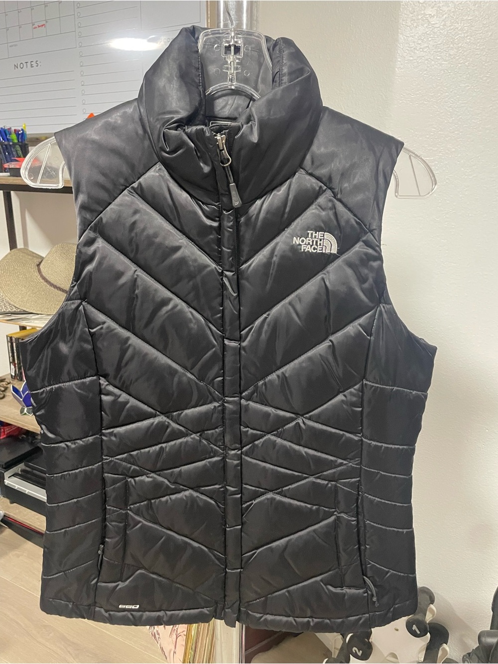 The North Face black quilted 550 insulated women's vest